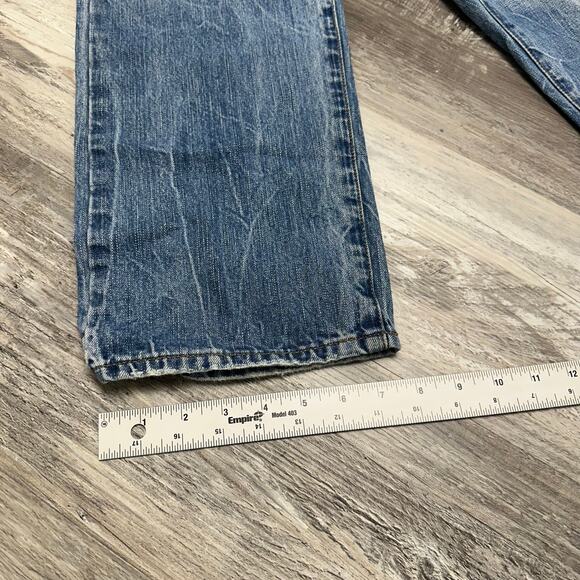 American Eagle Mid Wash Faded Blue Mens 32x32 Relaxed Fit Straight Denim Jeans - Picture 11 of 13